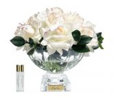 French rose centrepiece blush gold Диффузор-букет роз, белый, 2 спрея по 10 мл, золотой декор 33х33