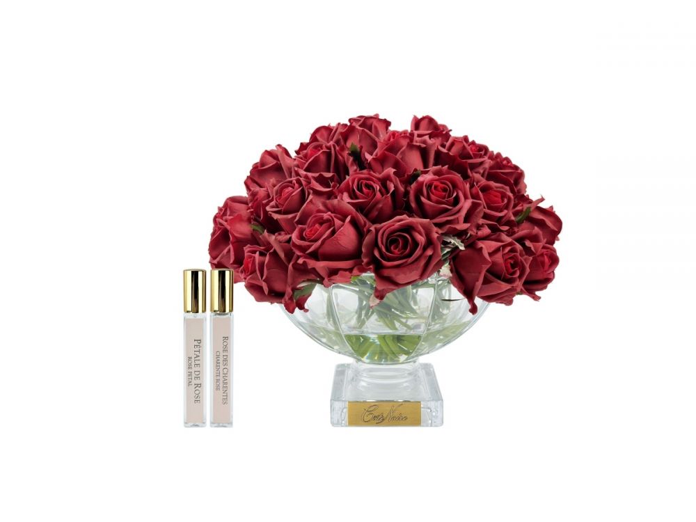 CENTERPIECE ROSE BUDS  red gold  Букет из бутонов роз, красный, золотой декор, 2 спрея по 10 мл