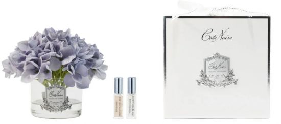 Hydrangeas Blue Букет гортензий, голубой, серебряный декор, 2 спрея по 5 мл