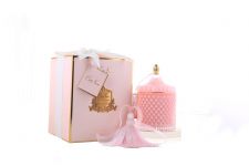 Свеча большая, розовый,  кисть ароматизированная,  соевый воск, 450 гр, время горения 200 ч Grand Pink  Art Deco, арт. GML45006 COTE NOIRE