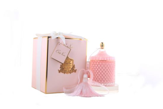 Свеча большая, розовый,  кисть ароматизированная,  соевый воск, 450 гр, время горения 200 ч Grand Pink  Art Deco, арт. GML45006 COTE NOIRE