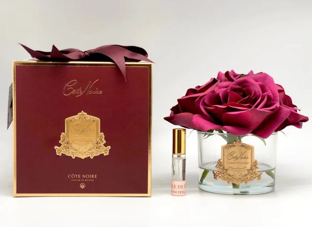 FIVE ROSE Carmine red Букет из 5 роз ароматизированный, цвет красный, прозрачная ваза, 1 спрей 15