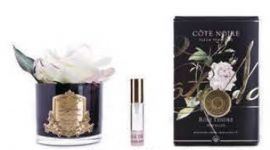 Ароматизированная роза, светло-розовый,  черная ваза, 1 спрей                        Д  16х10,5х10,5 см FRENCH ROSE pink blush, арт. GMRB02 COTE NOIRE