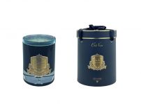 LUXURY CANDLE VANILLA   Свеча 750 гр, золотой декор, соевый воск, Д  21х17х17 см, время горения 30