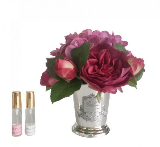 Пионы и гортензии, красный, 2 спрея Д  21х17х17 см PEONY & HYDRANGEAS SCARLET, арт. LHB05 COTE NOIRE