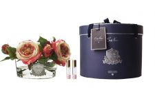 Букет пионов, овальная ваза прозрачная, 2 спрея Д  21х17х27 см OVAL French garden, арт. LOV06 COTE NOIRE