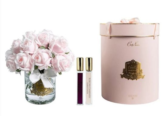 GRAND ROSE BUDS BOUQUET Большой букет из бутонов роз, 2 спрея по 10 мл, розовый, золотой декор