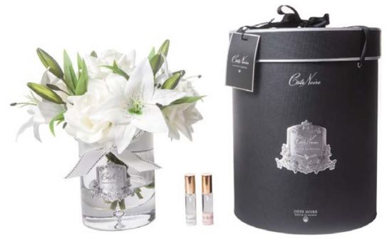 Розы и лилии,  2 спрея,  Д  32х26х26 см ROSES&LILIES WHITE , арт. LRL01 COTE NOIRE