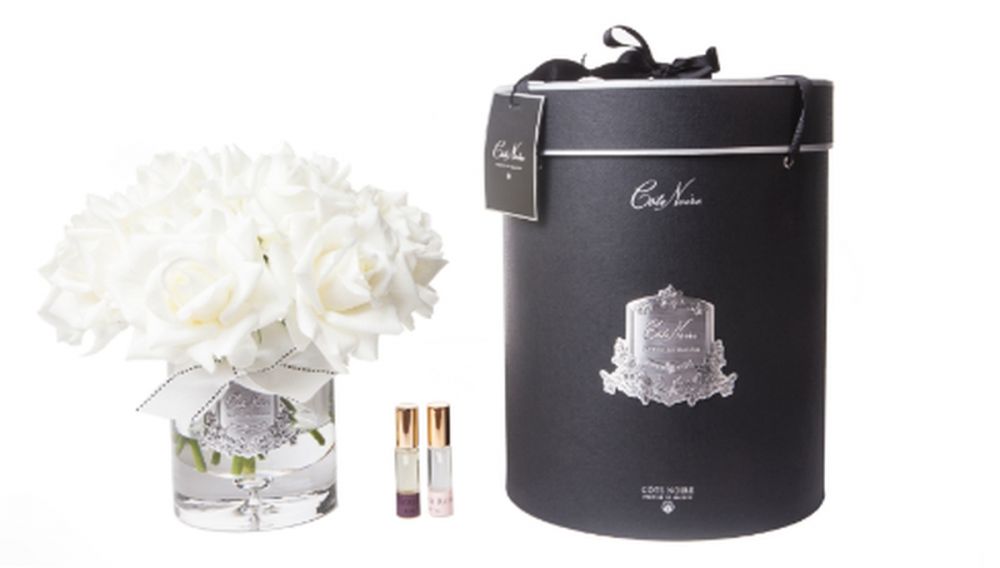 Большой букет роз,  2 спрея, белый, Д  32х26х26 см GRAND BOUQUET white, арт. LTW01 COTE NOIRE