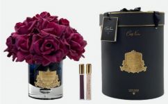 GRAND BOUQUET black glass carmine red   Большой букет роз,  2 спрея по 10 мл, черная ваза, крас