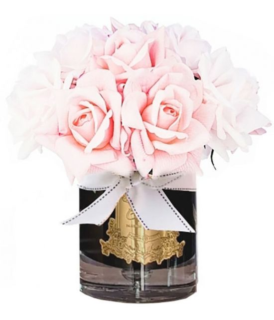 GRAND BOUQUET black glass mixed pink    Большой букет роз,  2 спрея по 10 мл, черная ваза, розов