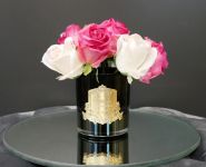 ROSE MAGENTA BLUSH GOLD Розы ярко-розовые и бледно-розовые, золотой декор