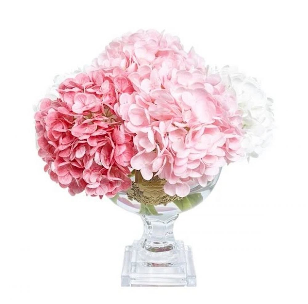 Provence Hydrangea Bouquet  Букет гортензий, розовый, 2 спрея по 10 мл , H.35 золотой декор