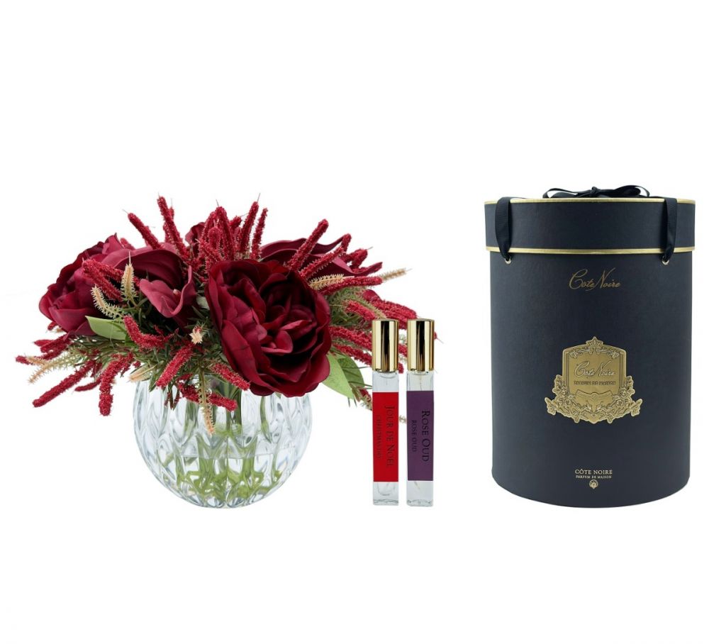 CRYSTAL ROUND ROSE BUDS burgundy     Букет из бутонов роз, цвет бордо, 2 спрея по 10 мл