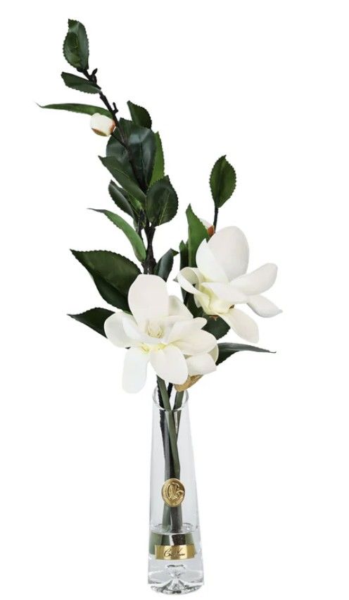 SUMMER MAGNOLIA WHITE GOLD Диффузор магнолии белые, золотой декор, спрей 15 мл