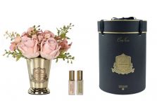 Summer Posy Pink Диффузор букет розы с гортензиями, розовый, золотая ваза, металл, спрей 10 мл*2шт