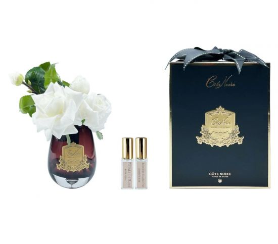 TEA ROSE ivory black Роза, цвет слоновая кость, черная ваза, 2 спрея 5 мл Д 21х17х17 см