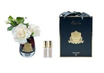 TEA ROSE Pink blush black   Роза, цвет светло-розовый, черная ваза, 2 спрея 5 мл   Д  21х17х17 см