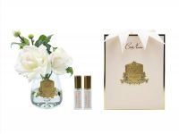 TEA ROSE Pink blush clear gold Роза, цвет светло-розовый, прозрачная ваза, декор золотой, 2 спрея 5