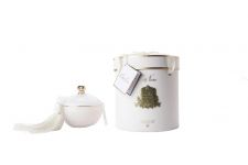 Свеча 300 гр, кисточка ароматизированная, спрей  5 мл для кисточки, соевый воск, время горения 65 ч Д  21х17х17 см, White Round Art Deco, COTE NOIRE GML30003